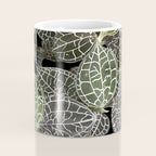Elegant leaf skeleton foliage on black Coffee Mug Gallery Image 4