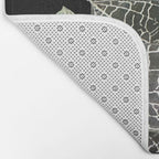 Elegant leaf skeleton foliage on black Bath Mat Gallery Image 2