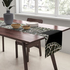 Elegant leaf skeleton foliage on black Table Runner Gallery Image 2