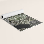Elegant leaf skeleton foliage on black Yoga Mat Gallery Image 2