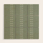 boho vertical stitch - sage Wood Wall Art Gallery Image 1