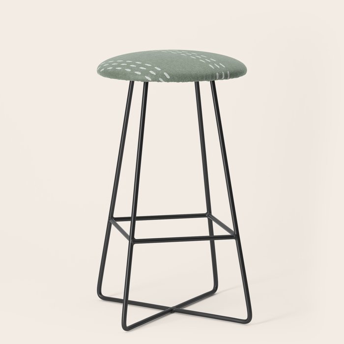boho vertical stitch - sage Stool Gallery Image 1