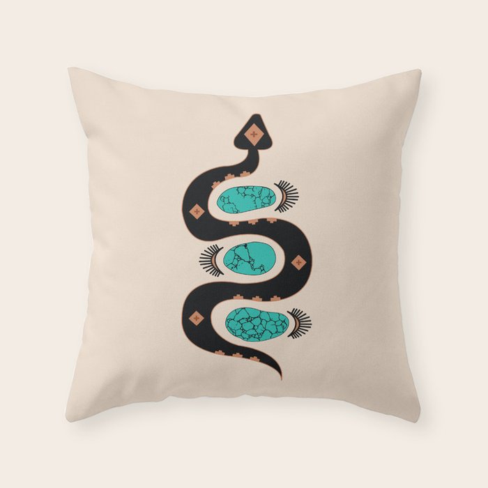 Southwestern Slither in Black Throw Pillow Gallery Image 6