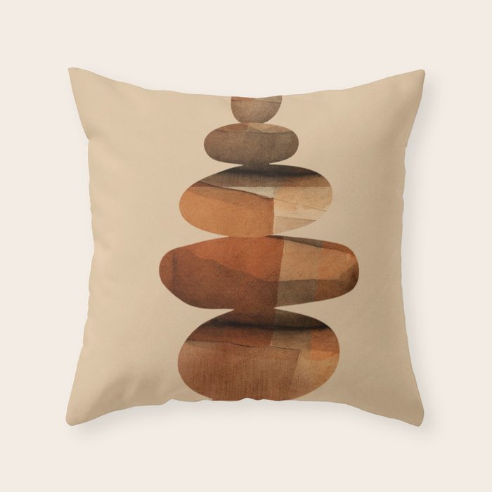 Abstract and Modern Stones Art 3 Throw Pillow Gallery Image 1
