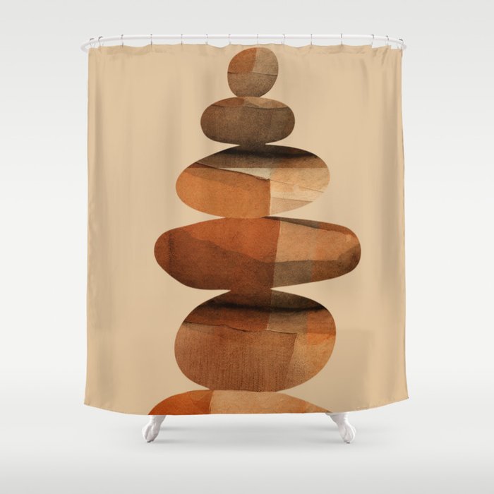 Abstract and Modern Stones Art 3 Shower Curtain Gallery Image 1
