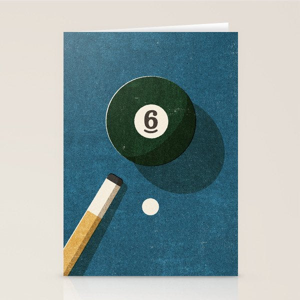 BILLIARDS / Ball 6 Stationery Card Gallery Image 2
