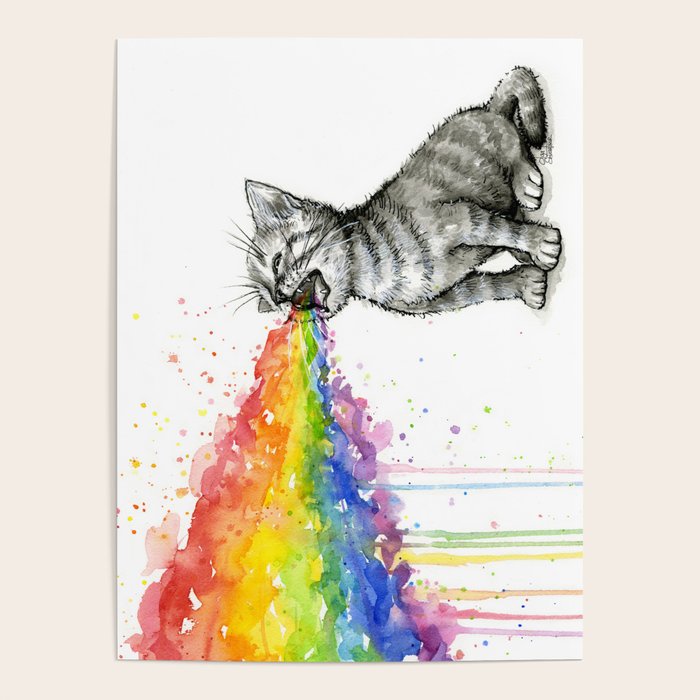 Kitten Puking Rainbow Poster Gallery Image 4