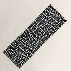 Handmade polka dot brush strokes (black and white reverse dalmatian) Yoga Mat Gallery Image 1