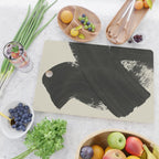 Abstract Paint Brush Stroke 1 -  Black and White Cutting Board Gallery Image 2