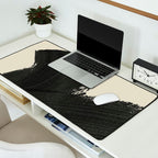 Abstract Paint Brush Stroke 1 -  Black and White Desk Mat Gallery Image 2