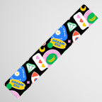 Retro cartoon sticker label pattern Table Runner Gallery Image 3