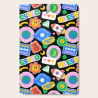 Retro cartoon sticker label pattern Cutting Board Gallery Image 1