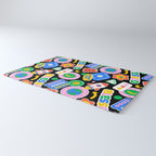 Retro cartoon sticker label pattern Rug Gallery Image 3