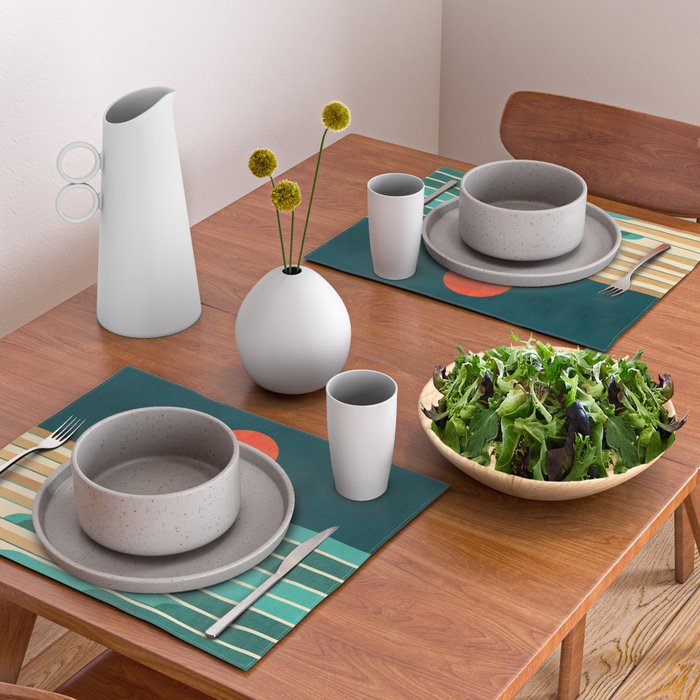 Chasing wave under the red moon Placemat Gallery Image 2