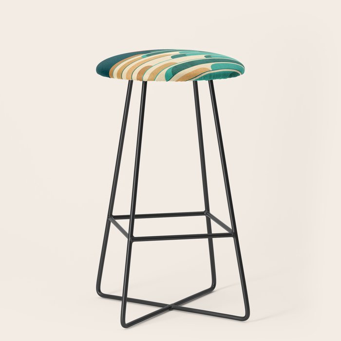 Chasing wave under the red moon Stool Gallery Image 1