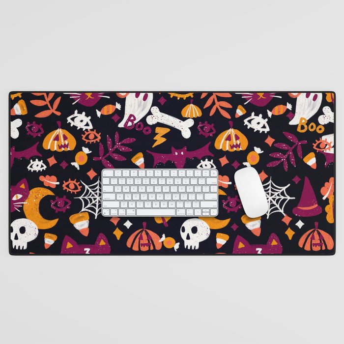 Trick or Treat Yourself - Charcoal Desk Mat Gallery Image 1