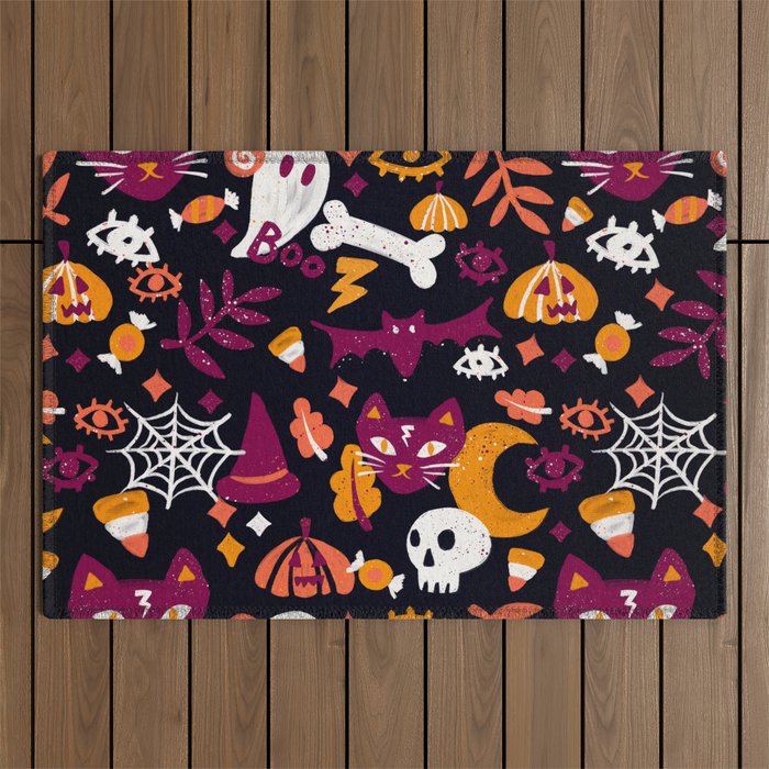Trick or Treat Yourself - Charcoal Outdoor Rug Gallery Image 1