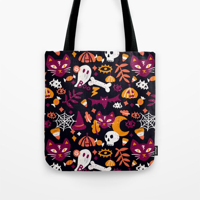 Trick or Treat Yourself - Charcoal Tote Bag Gallery Image 1