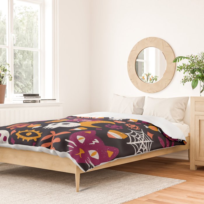 Trick or Treat Yourself - Charcoal Duvet Cover Gallery Image 2