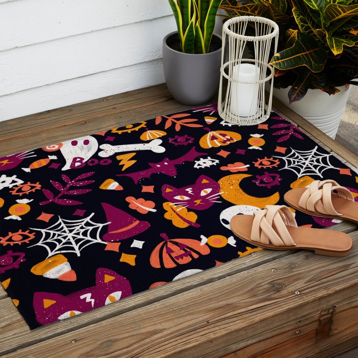 Trick or Treat Yourself - Charcoal Outdoor Rug Gallery Image 2