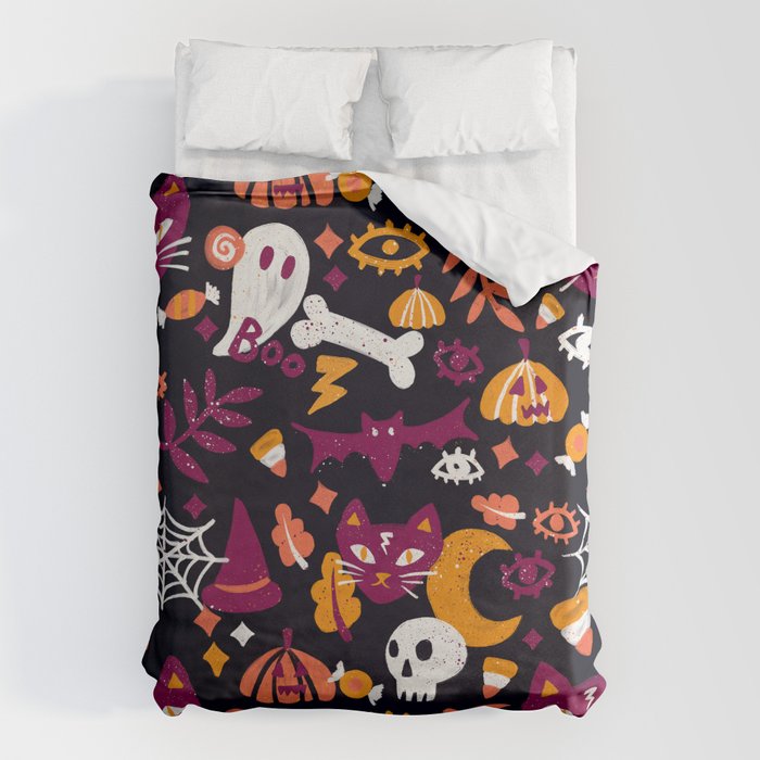 Trick or Treat Yourself - Charcoal Duvet Cover Gallery Image 6