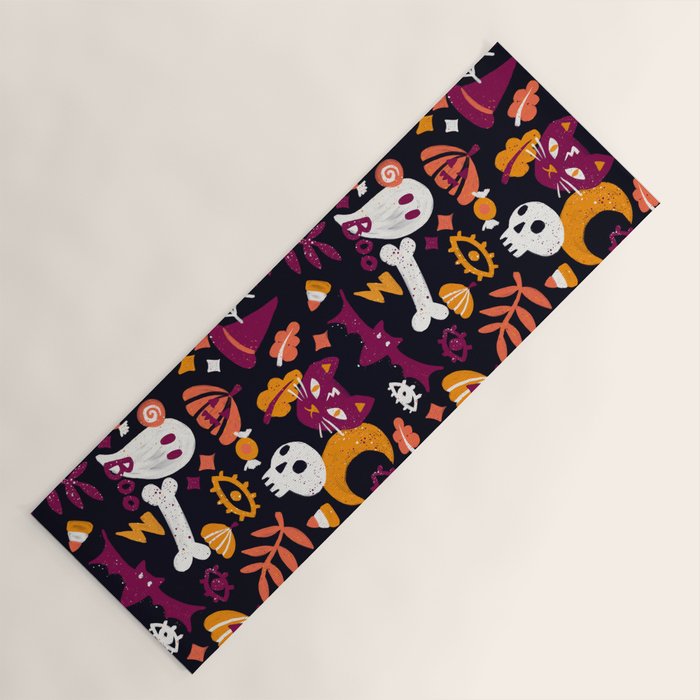 Trick or Treat Yourself - Charcoal Yoga Mat Gallery Image 1