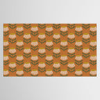 Retro Floral Burnt Orange - Mid Century Modern Daisy Tablecloth Gallery Image 2