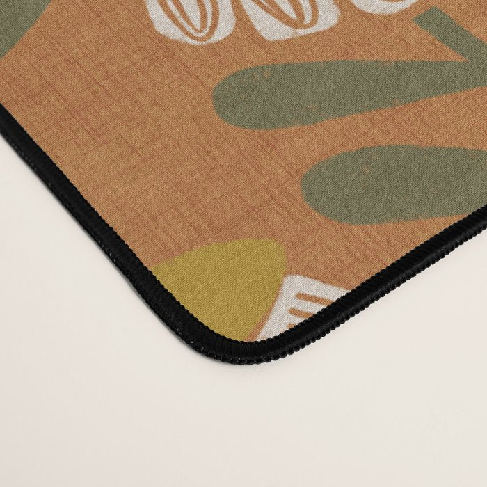 Retro Floral Burnt Orange - Mid Century Modern Daisy Desk Mat Gallery Image 4