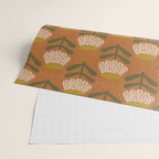 Retro Floral Burnt Orange - Mid Century Modern Daisy Wrapping Paper Gallery Image 2