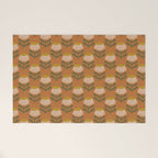 Retro Floral Burnt Orange - Mid Century Modern Daisy Welcome Mat Gallery Image 1
