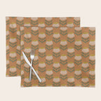 Retro Floral Burnt Orange - Mid Century Modern Daisy Placemat Gallery Image 1