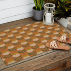 Retro Floral Burnt Orange - Mid Century Modern Daisy Outdoor Rug Gallery Image 2
