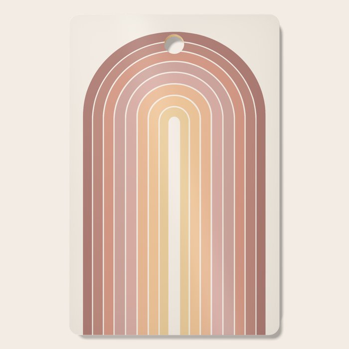Gradient Arch VII Earthy Pastel Mid Century Modern Rainbow Cutting Board Gallery Image 1