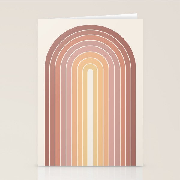 Gradient Arch VII Earthy Pastel Mid Century Modern Rainbow Stationery Card Gallery Image 1