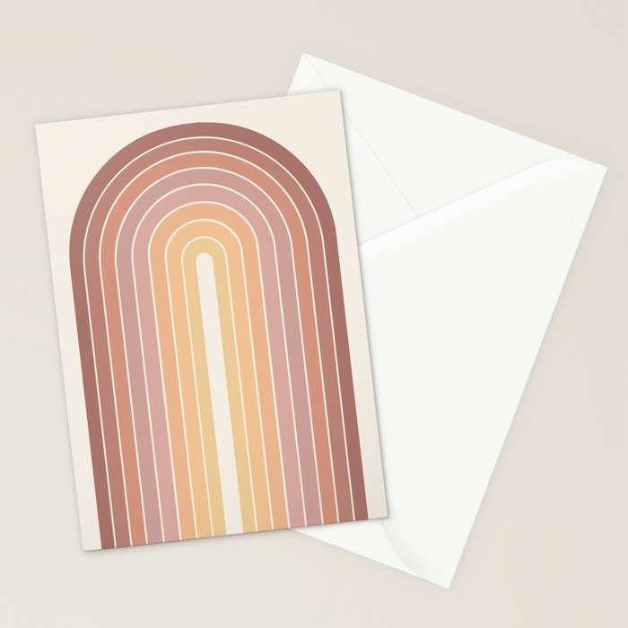 Gradient Arch VII Earthy Pastel Mid Century Modern Rainbow Stationery Card Gallery Image 2