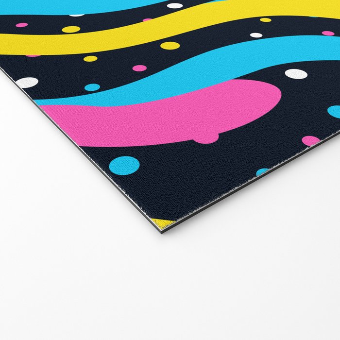 Colorful retro neon wave art pattern Welcome Mat Gallery Image 2