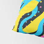 Colorful retro neon wave art pattern Pillow Sham Gallery Image 4