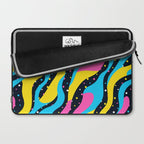 Colorful retro neon wave art pattern Laptop Sleeve Gallery Image 2