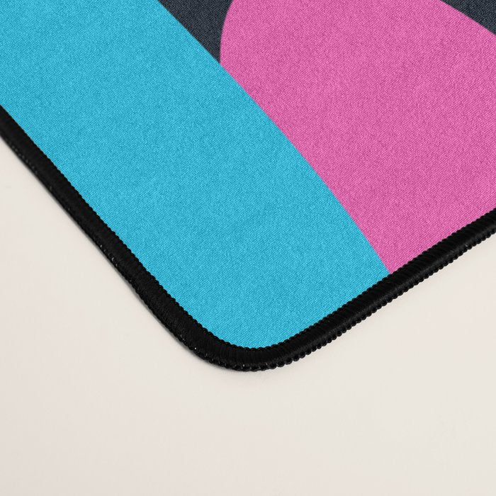 Colorful retro neon wave art pattern Desk Mat Gallery Image 4