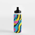Colorful retro neon wave art pattern Water Bottle Gallery Image 2
