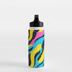 Colorful retro neon wave art pattern Water Bottle Gallery Image 3