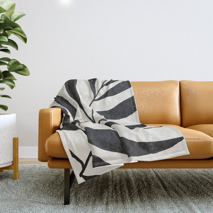 Minimal Abstract Art Plant 26 Throw Blanket Gallery Image 1