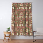 William Morris Vintage Pimpernel Red Thyme Window Curtain Gallery Image 5