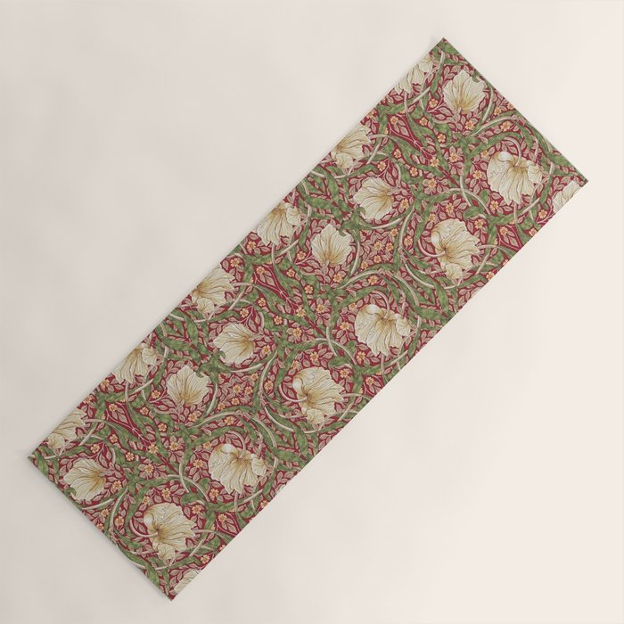 William Morris Vintage Pimpernel Red Thyme Yoga Mat Gallery Image 1
