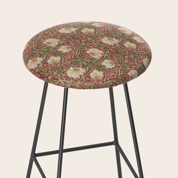 William Morris Vintage Pimpernel Red Thyme Stool Gallery Image 2