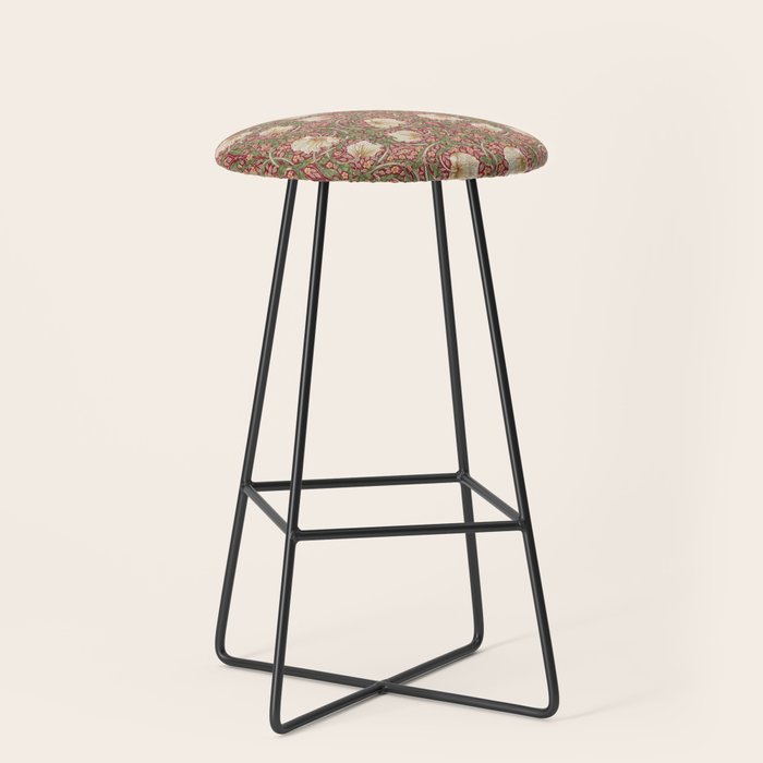 William Morris Vintage Pimpernel Red Thyme Stool Gallery Image 1