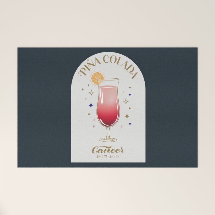 Pina Colada Cocktail Zodiac Sign Welcome Mat Gallery Image 1