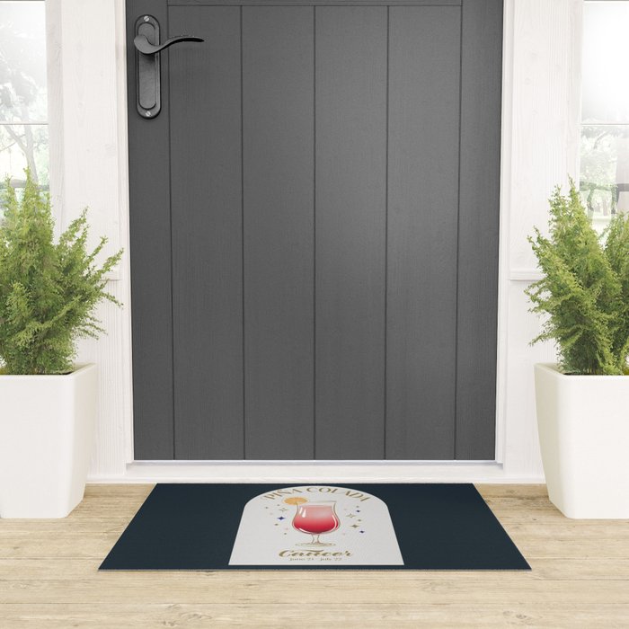 Pina Colada Cocktail Zodiac Sign Welcome Mat Gallery Image 3