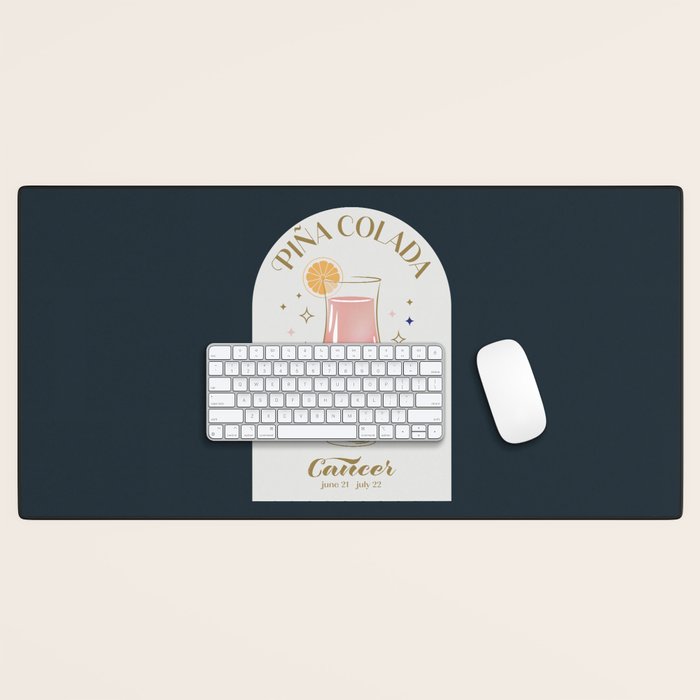 Pina Colada Cocktail Zodiac Sign Desk Mat Gallery Image 1