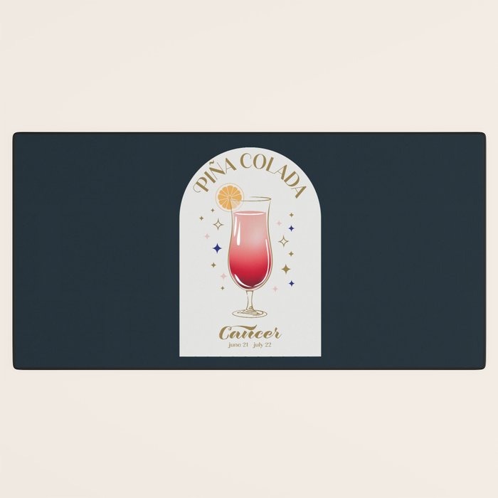 Pina Colada Cocktail Zodiac Sign Desk Mat Gallery Image 3